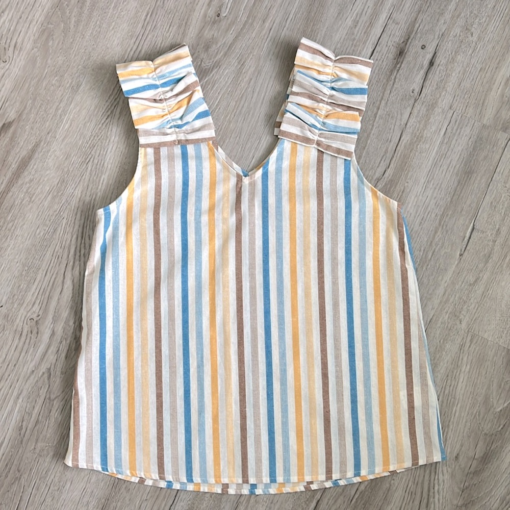 Entro sleeveless woven cotton striped shirt